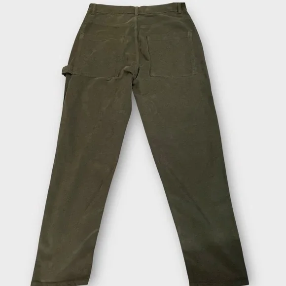 Free People Olive Green Boho Kyo Corduroy Carpenter Utility Pant 2 High Rise - Picture 6 of 9